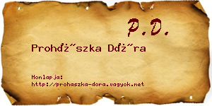 Prohászka Dóra névjegykártya