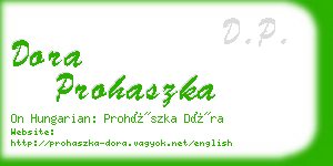dora prohaszka business card